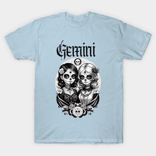 Twins - Gemini- Dia De Los Muertos T-Shirt